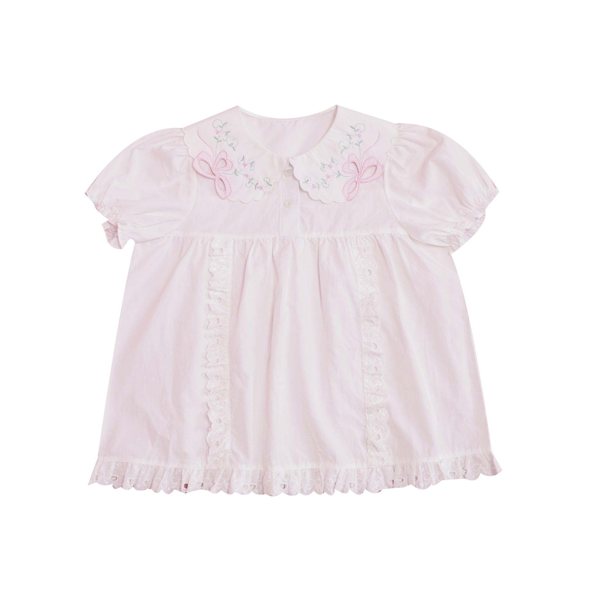 SemenCoicis – Vintage Butterfly Embroidered Blouse with Peter Pan Collar blouse SemenCoicis