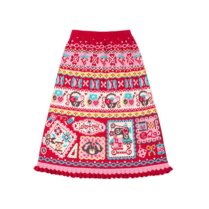 LutraJump - Decora Kei Jacquard Knit Skirt skirt Lutra Jump