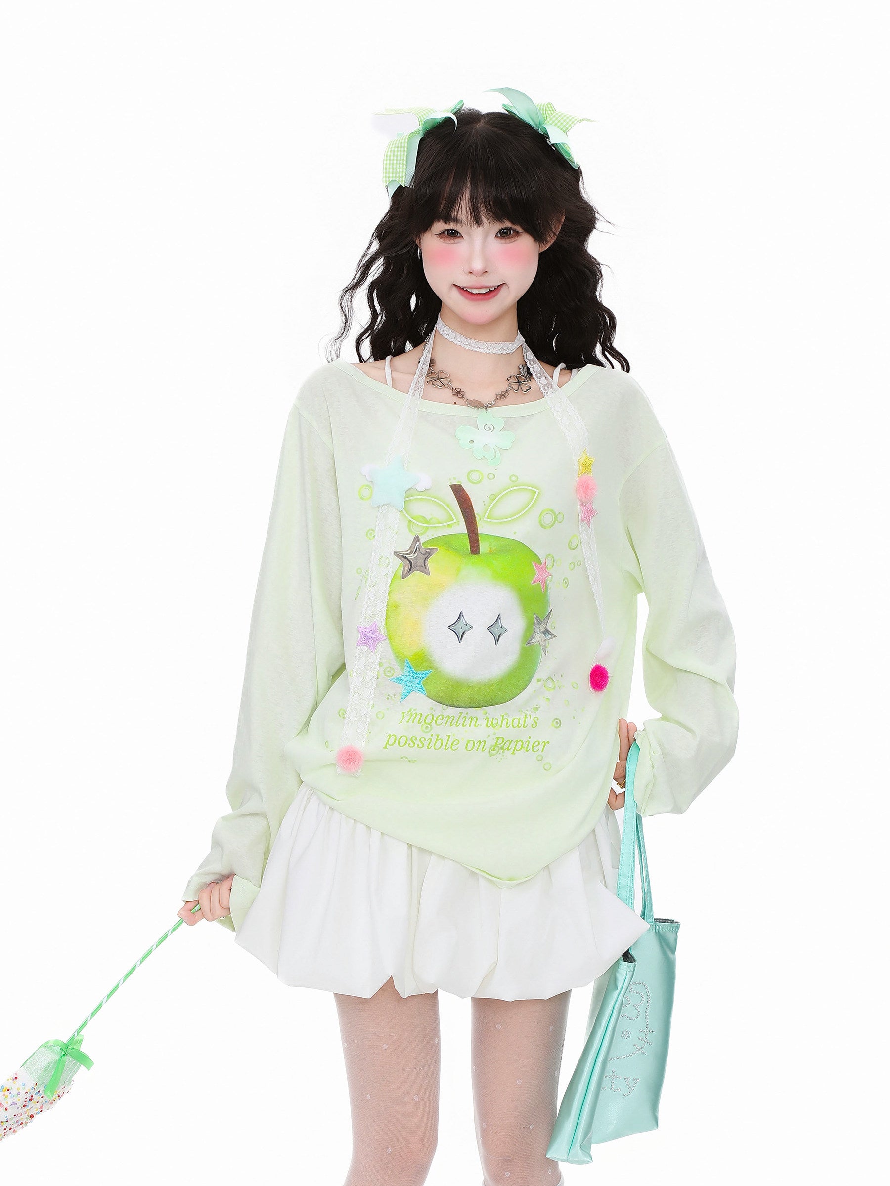 Languid Park - Apple Scoop Neck Layer Top shirt Languid Park Green S