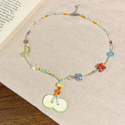 Kiwi Store - Decora Apple Pendant Necklace necklace kiwi store Green