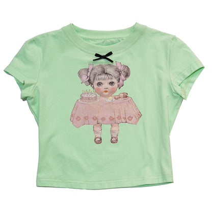 Daytoday Everyday Institute - Girly Kawaii Doll Tee Angel Tears tshirt daytoday everyday institute Green S
