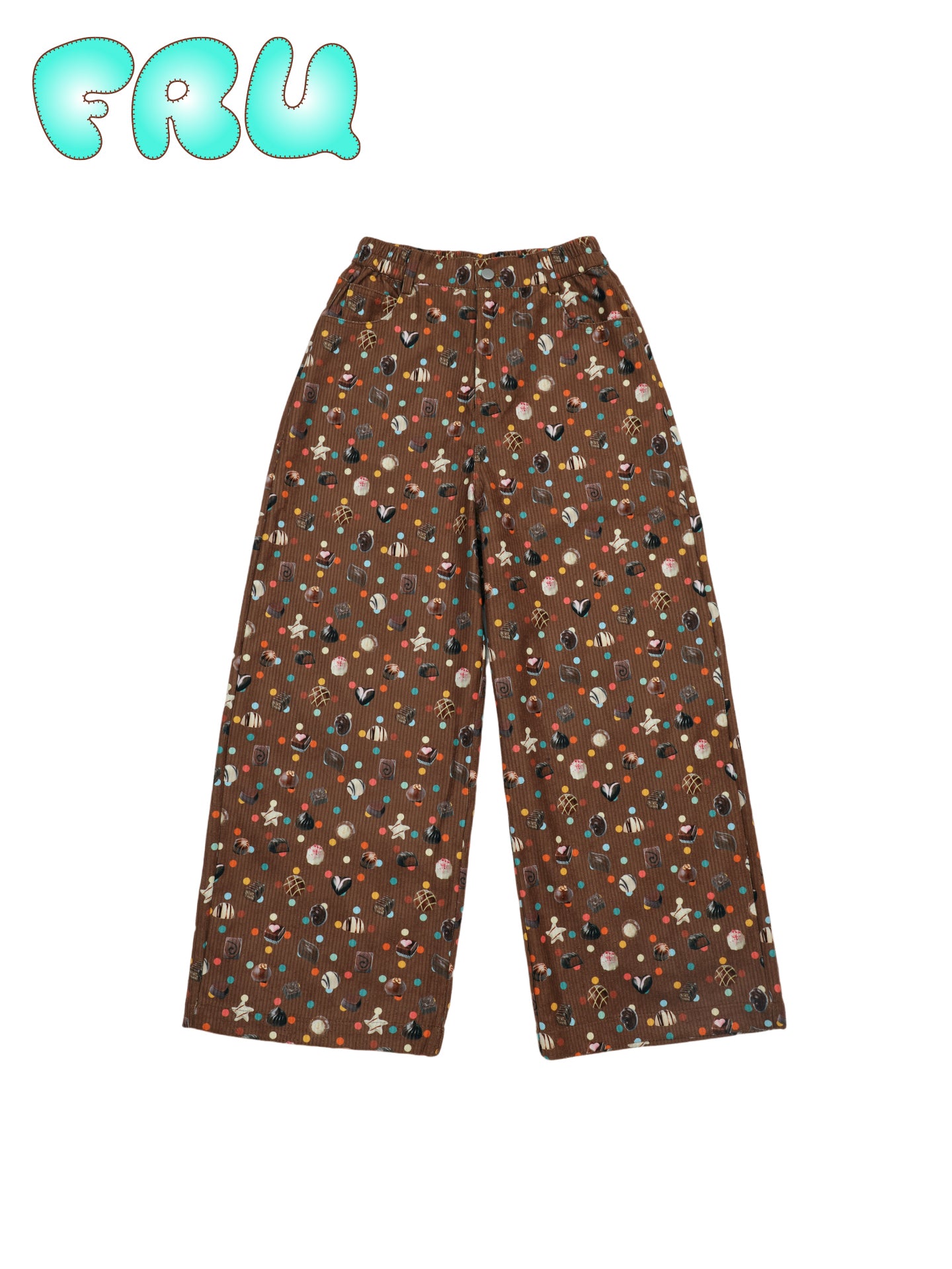frufru - Kawaii Candy Print Corduroy Pants pants frufru S