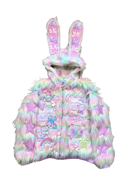 RedDevil - Decora Kei Bunny Puffer Jacket coat Red Devil