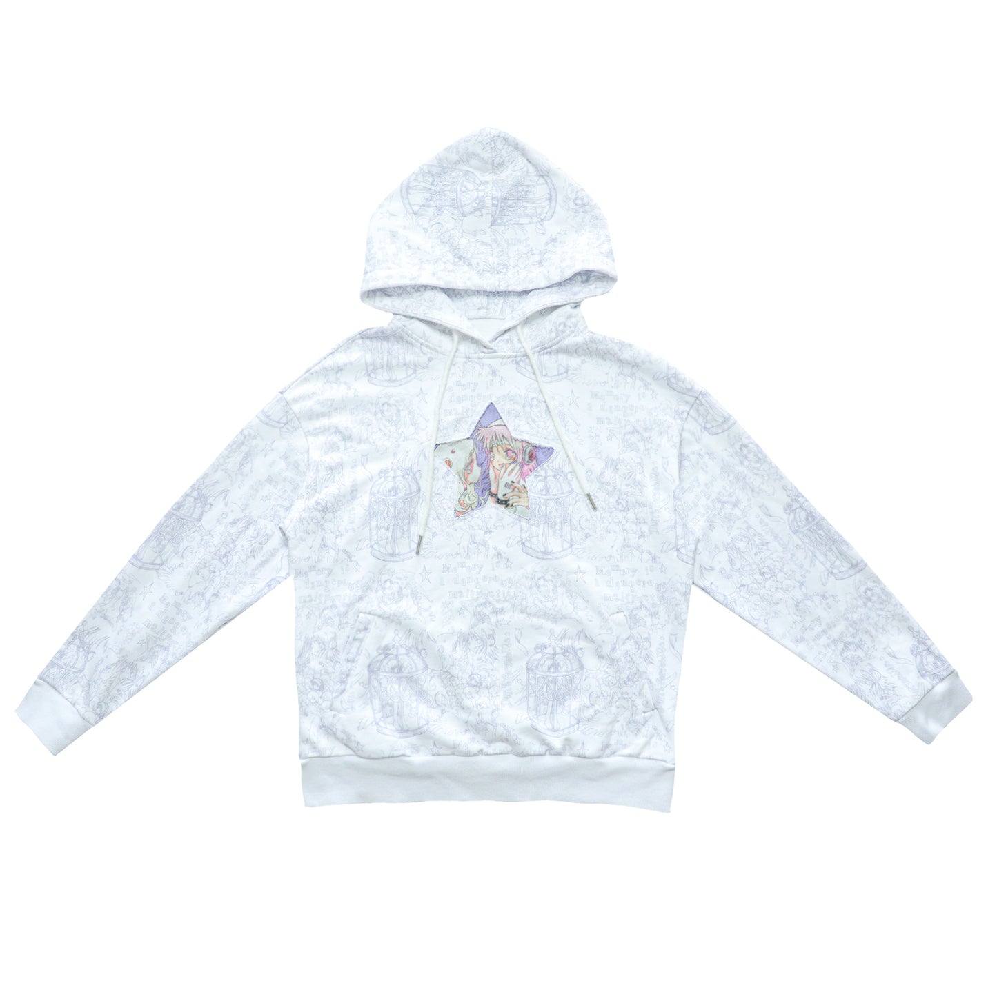 Hashtag DDD – Y2K Star Hoodie White hoodie Hashtag DDD S