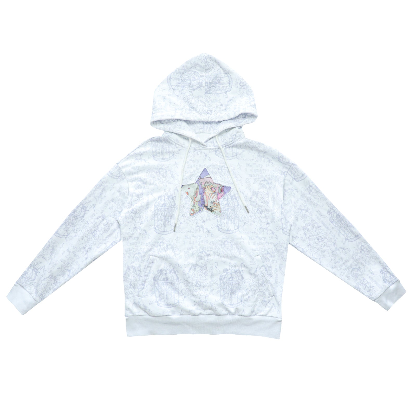 Hashtag DDD – Y2K Star Hoodie White hoodie Hashtag DDD S