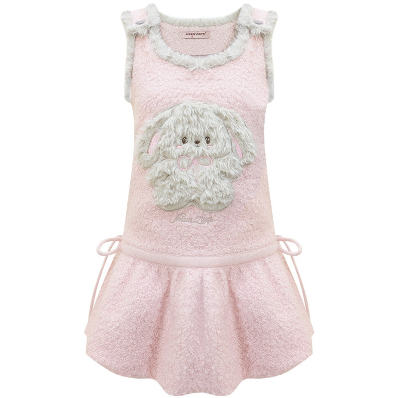 ziziFei - Girly Kei Plush Bunny Pocket Dress dress ziziFei S
