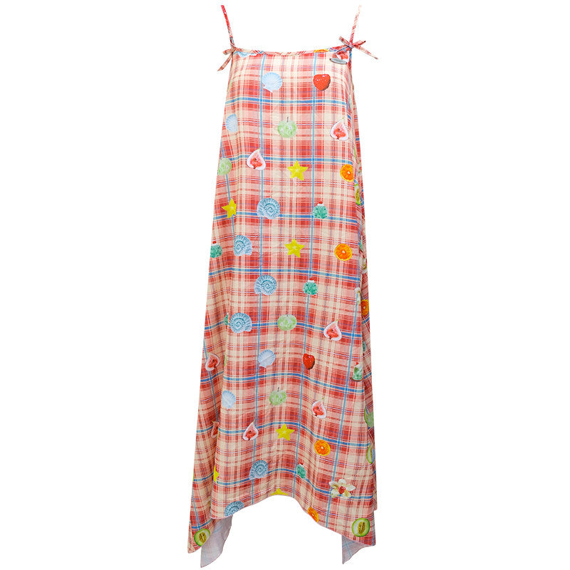 ziziFei - Plaid Fruit Cami Maxi Dress dress ziziFei Red S