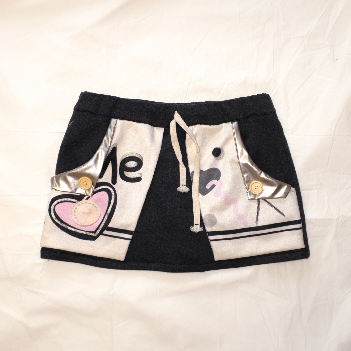 YJM with biubiu - Black Gilded Pocket Mini Skirt skirt YJM with biubiu S