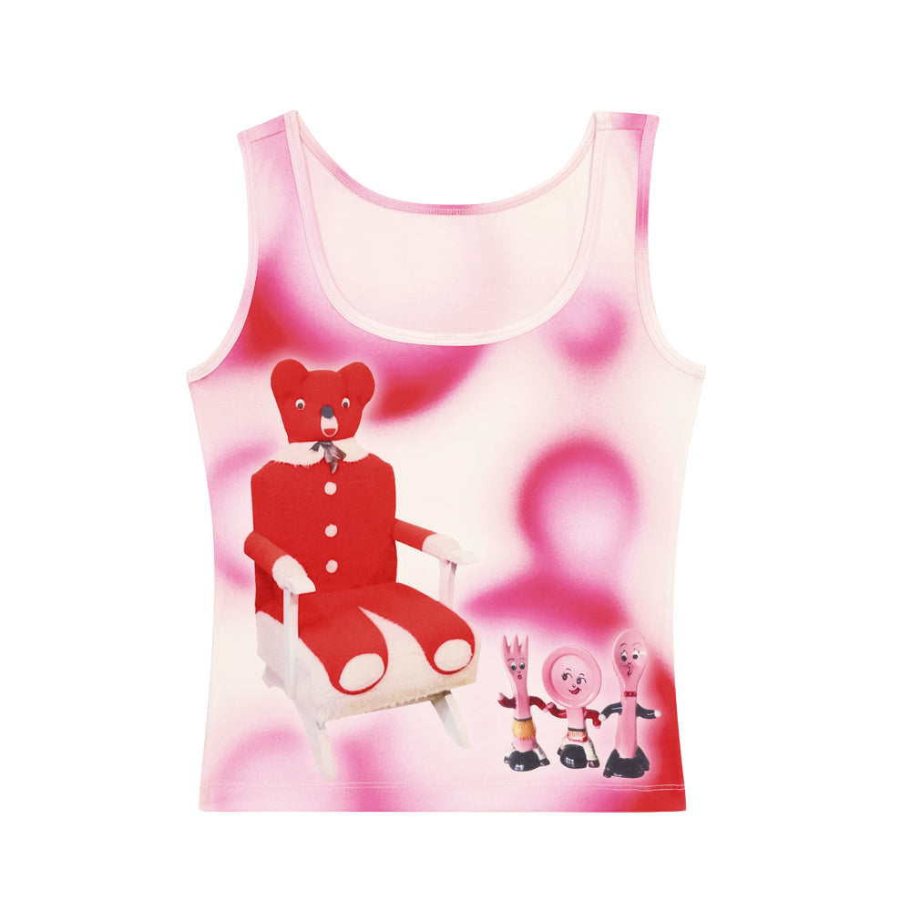 NIHON KIDS - Kidcore Bear Fantasy Printed Vest Top tank top NIHON KIDS