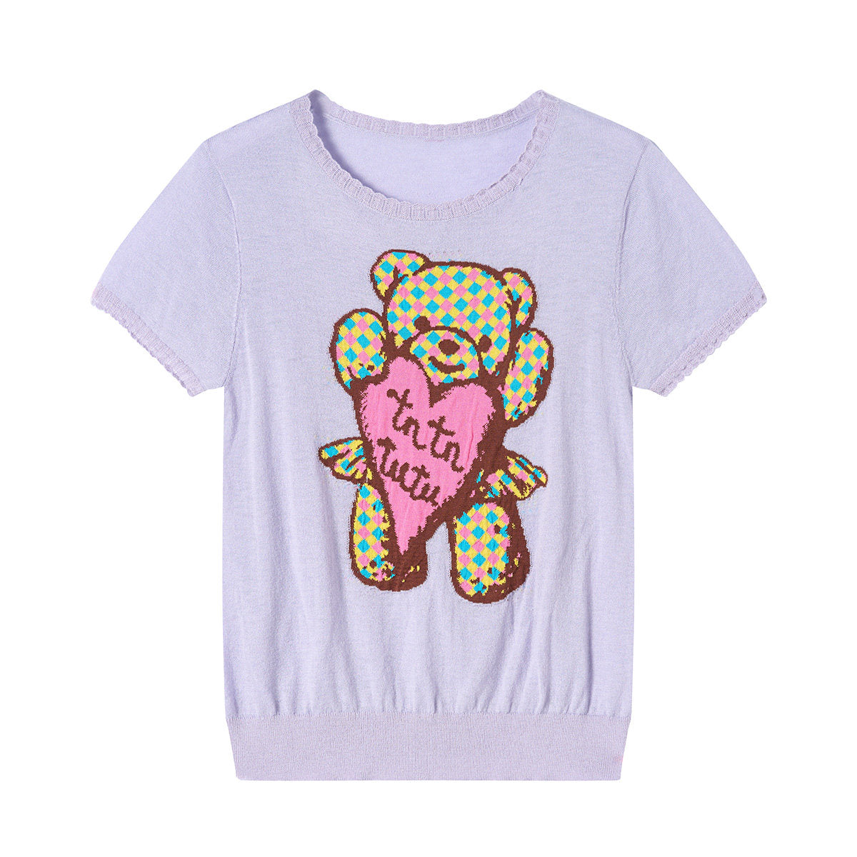 tntntutu - Colorblock Bear Knit Tee shirt tntntutu Purple S