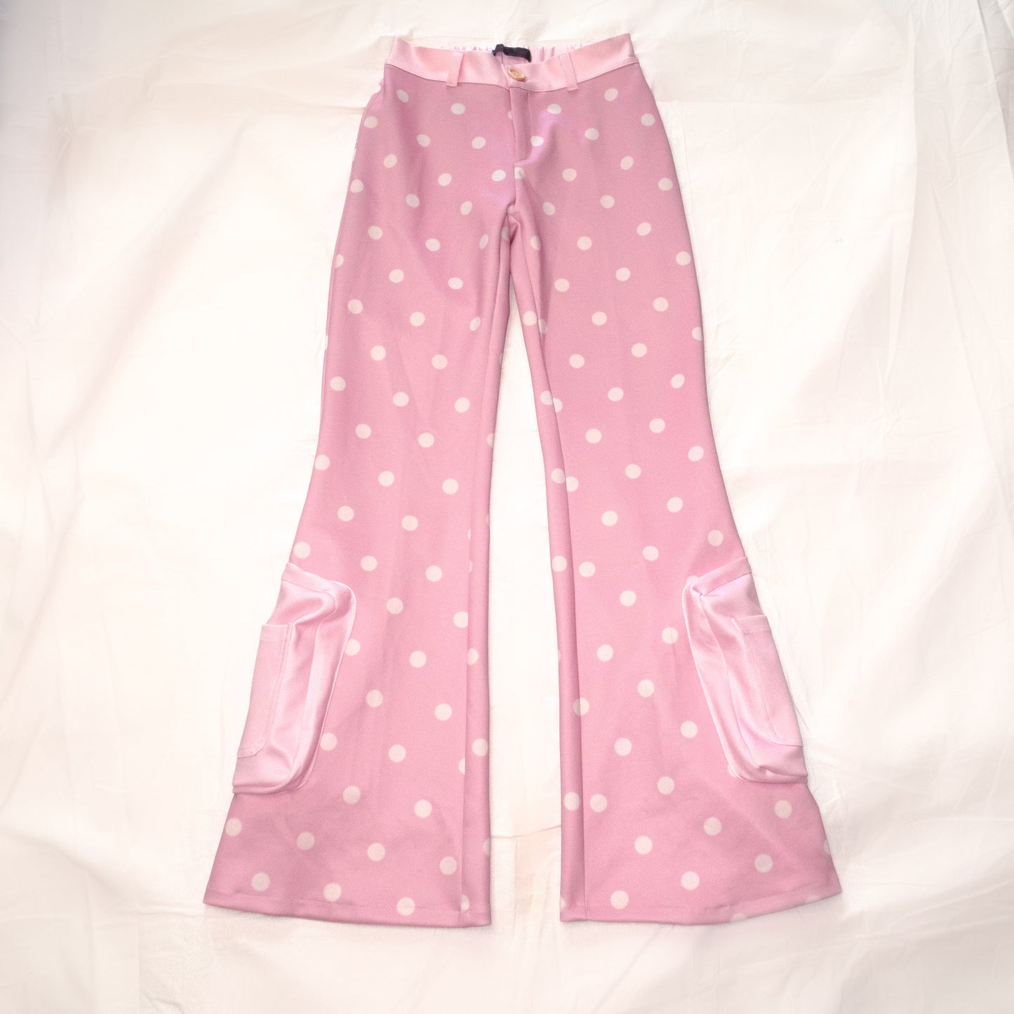 YJM with biubiu - Pink Polka Dot Flared Sweatpants pants YJM with biubiu S