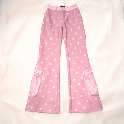 YJM with biubiu - Pink Polka Dot Flared Sweatpants pants YJM with biubiu S