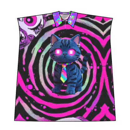 LEERROO - Y2K Dopamine Print Oversized Shirt Dress cape Leerroo