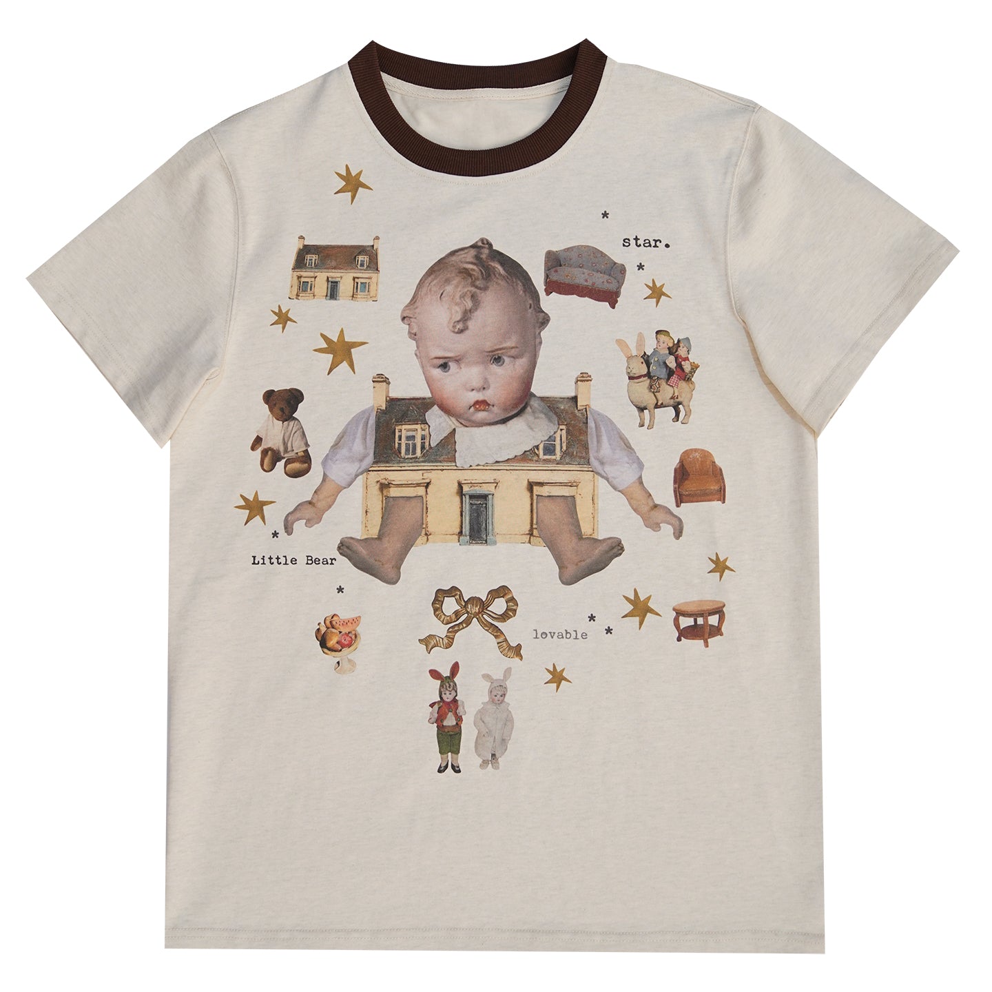 Vintagecore Oversized Tee – Doll Print tshirt daytoday everyday institute