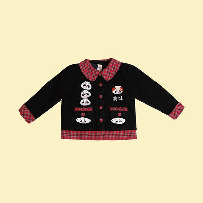 NIKKOU - Embroidered Bouclé Jacket with Peter Pan Collar jacket Nikkou home Black S