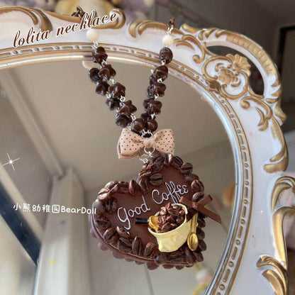 Bear Doll - Kawaii Chocolate Coffee Bread Necklace necklace Bear Doll Chocolate coffee