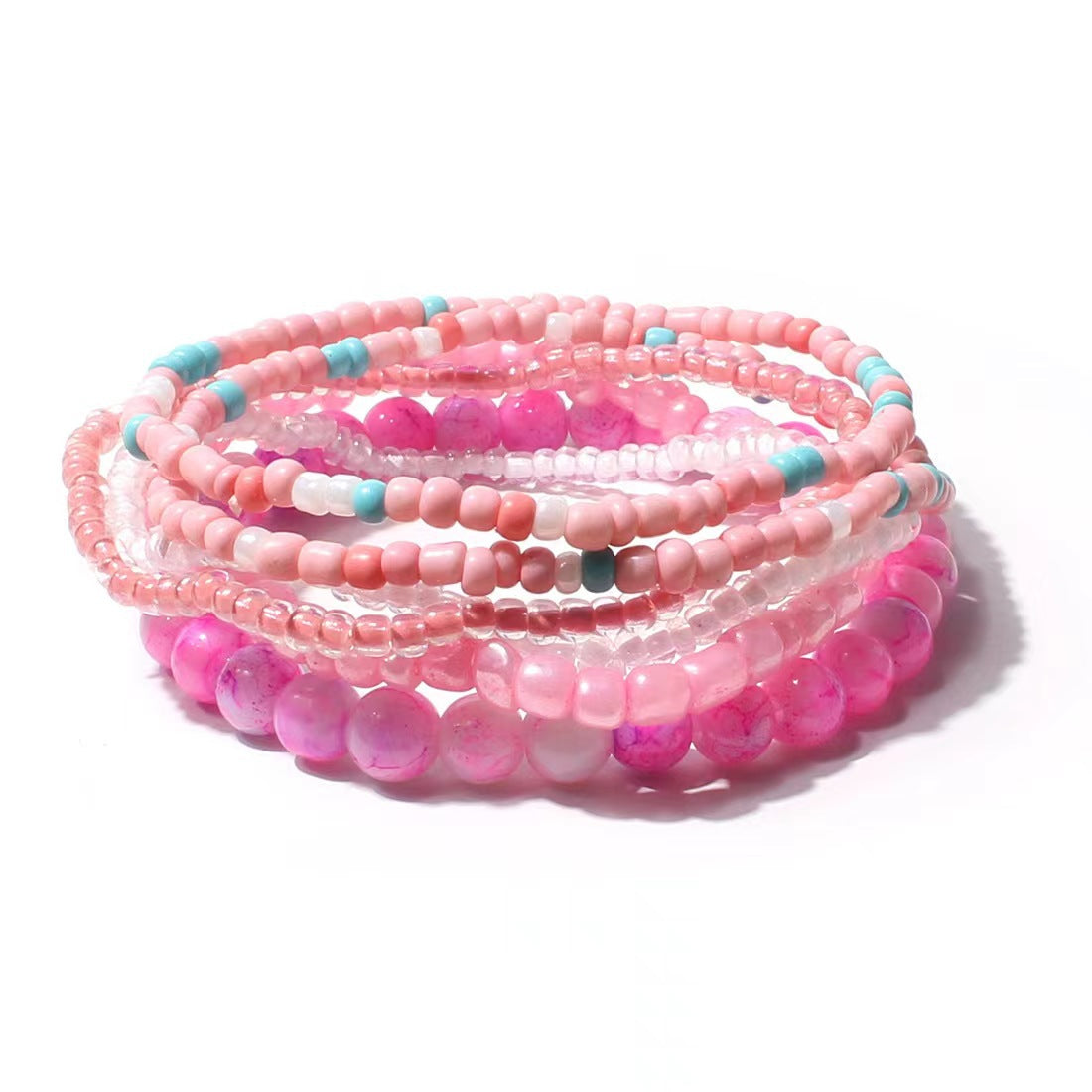 Decora Kei Bracelet – Dopamine Gradient Beaded bracelet fantu Pink Tone