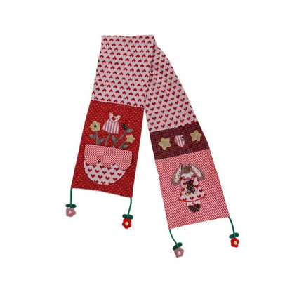 SemenCoicis - Vintage Plaid Floral Patchwork Rabbit Scarf scarf SemenCoicis