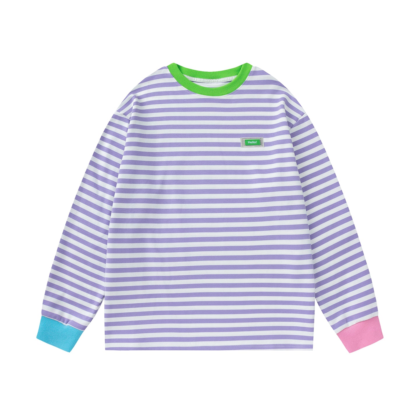 KURIOSITAET - Decora Kei Purple Striped Long Sleeve Tee shirt KURIOSITAET S
