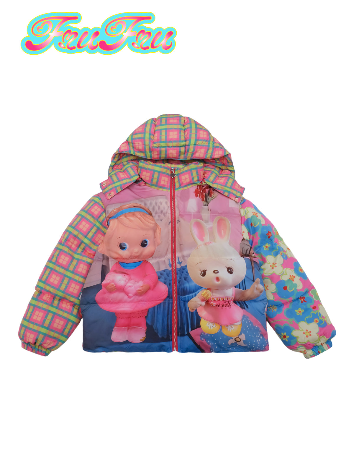 Frufru Colorful Printed Puffer Jacket | 90% White Duck Down Winter Coat jacket frufru