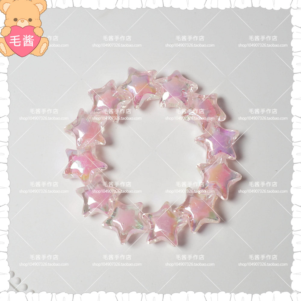 MaoJiang - Decora Kei Iridescent Star Candy Bracelet bracelet maojiang Pink Iridescent Star Bracelet (1pc)