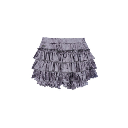 Allbubble - Black Velvet Layered Skort skirt Allbubble S