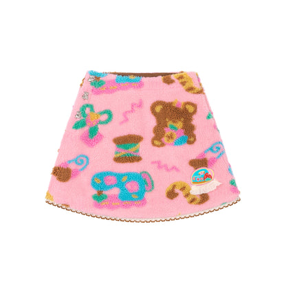 Lutra Jump - Decora Pink Fleece Mini Skirt skirt Lutra Jump S