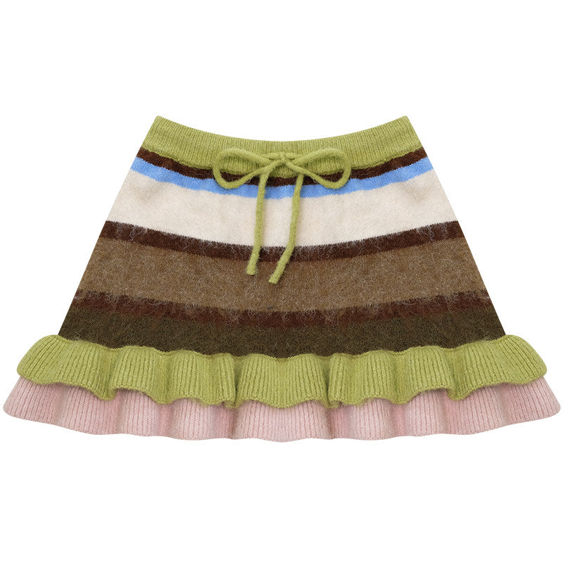ziziFei - Girly Kei Striped Knit Skirt skirt ziziFei S