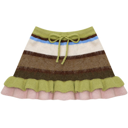 ziziFei - Girly Kei Striped Knit Skirt skirt ziziFei S