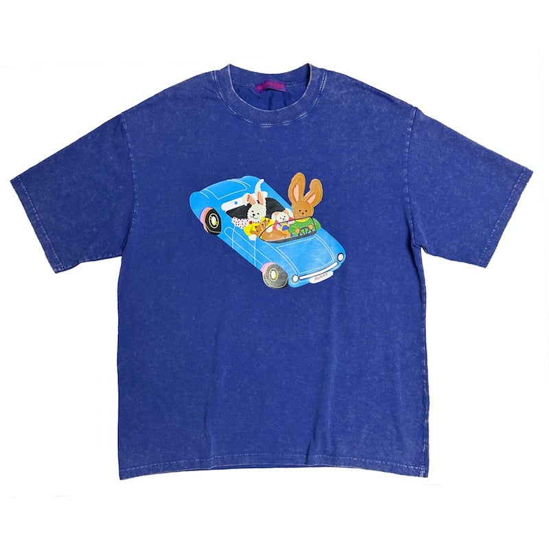 BunnyBunnyGun - Decora Kei Cartoon Print Loose Cotton T-Shirt tshirt bunnybunnygun Blue M