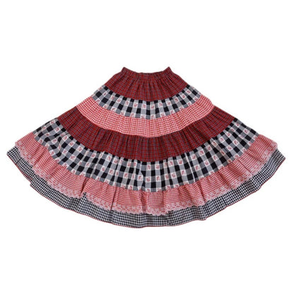 SemenCoicis - Vintage Plaid Patchwork Lace Skirt skirt SemenCoicis