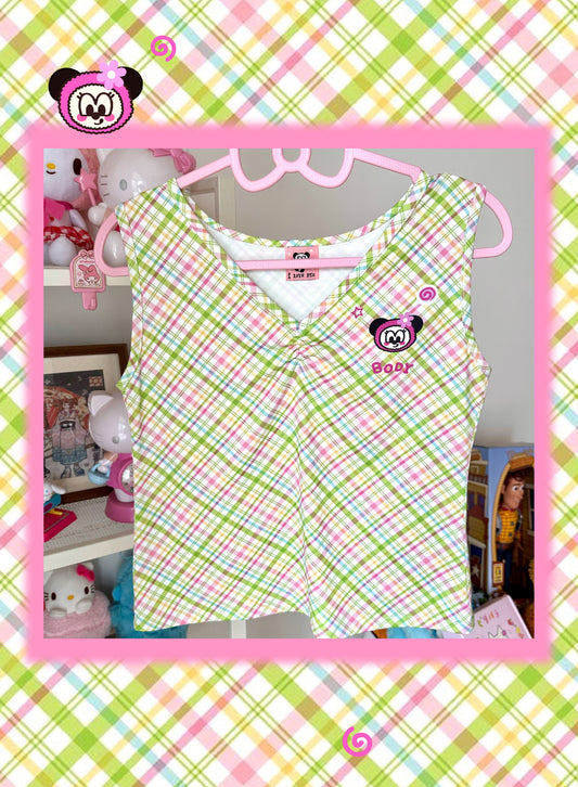 BodyTalk – Y2K Plaid Stretch Tank Top camisole bodytalk