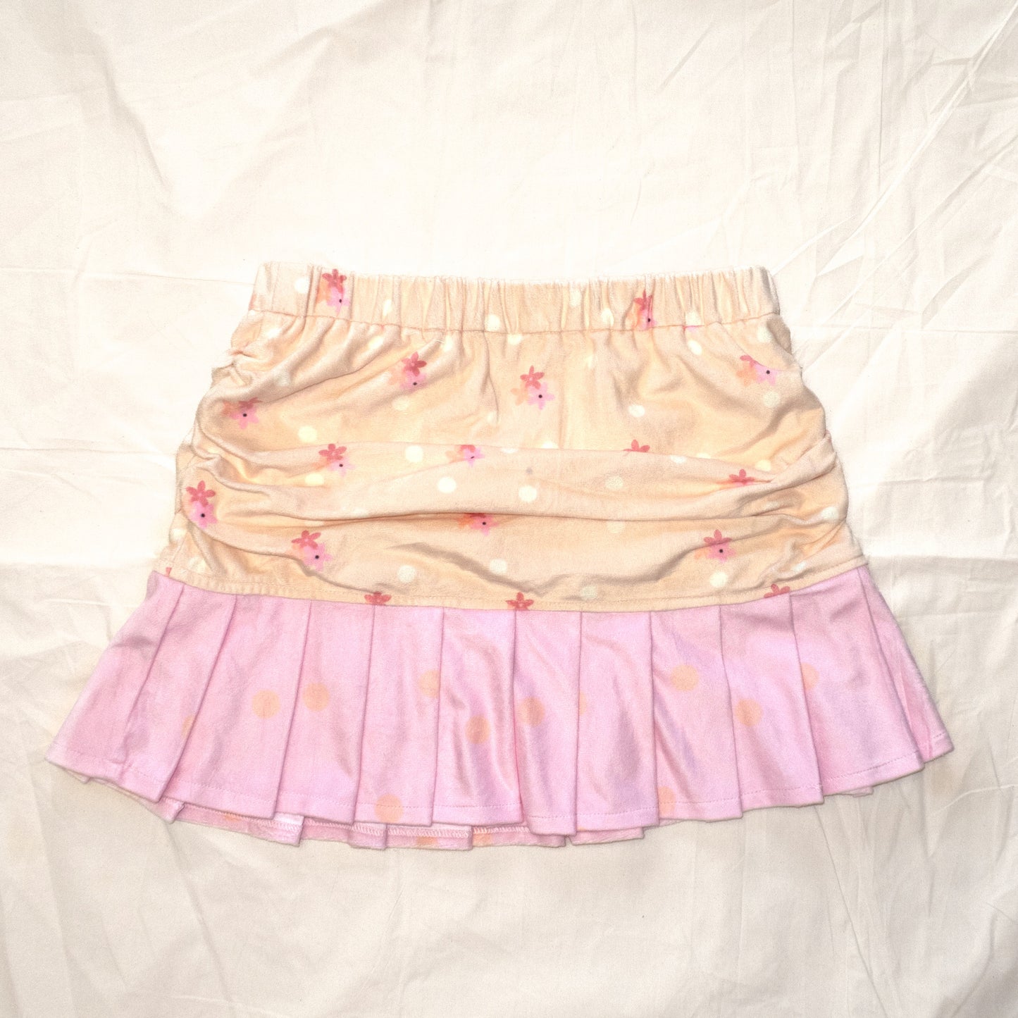 YJM with biubiu - Peach Ruched Plush Mini Skirt skirt YJM with biubiu S