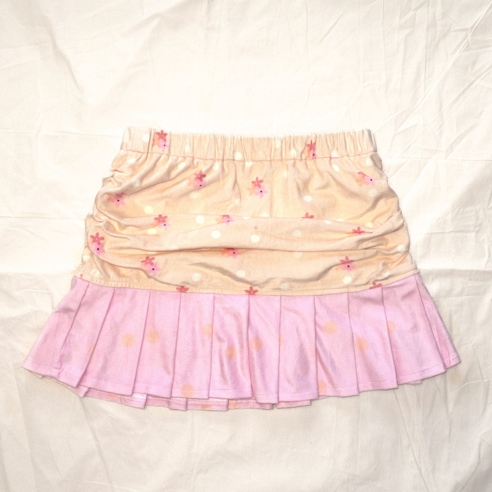 YJM with biubiu - Peach Ruched Plush Mini Skirt skirt YJM with biubiu S