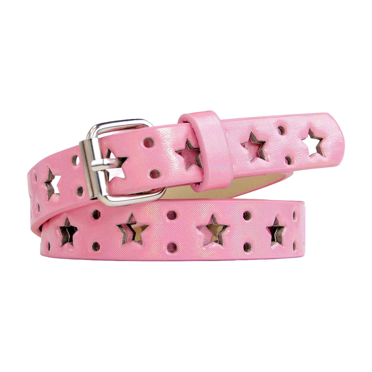 Kiwi Store - Y2K Holographic Cutout Star Belt belt kiwi store Pink