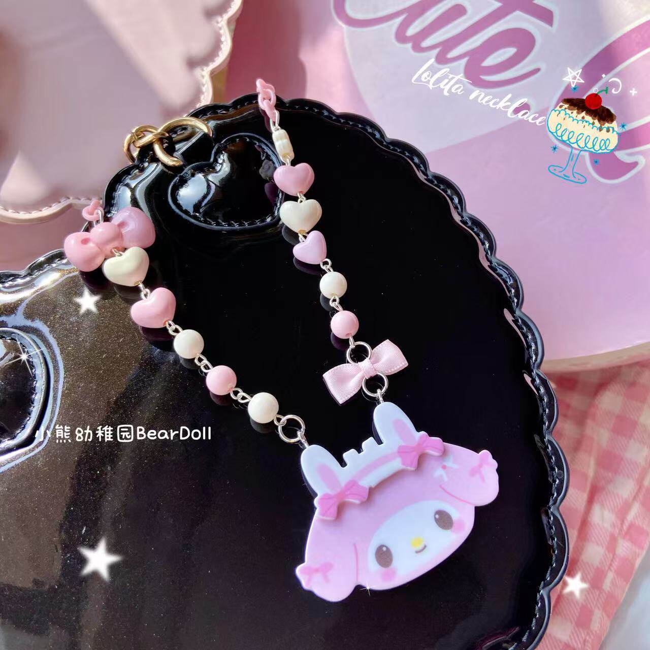 Bear Doll - My Melody Beaded Necklace necklace Bear Doll Style 1