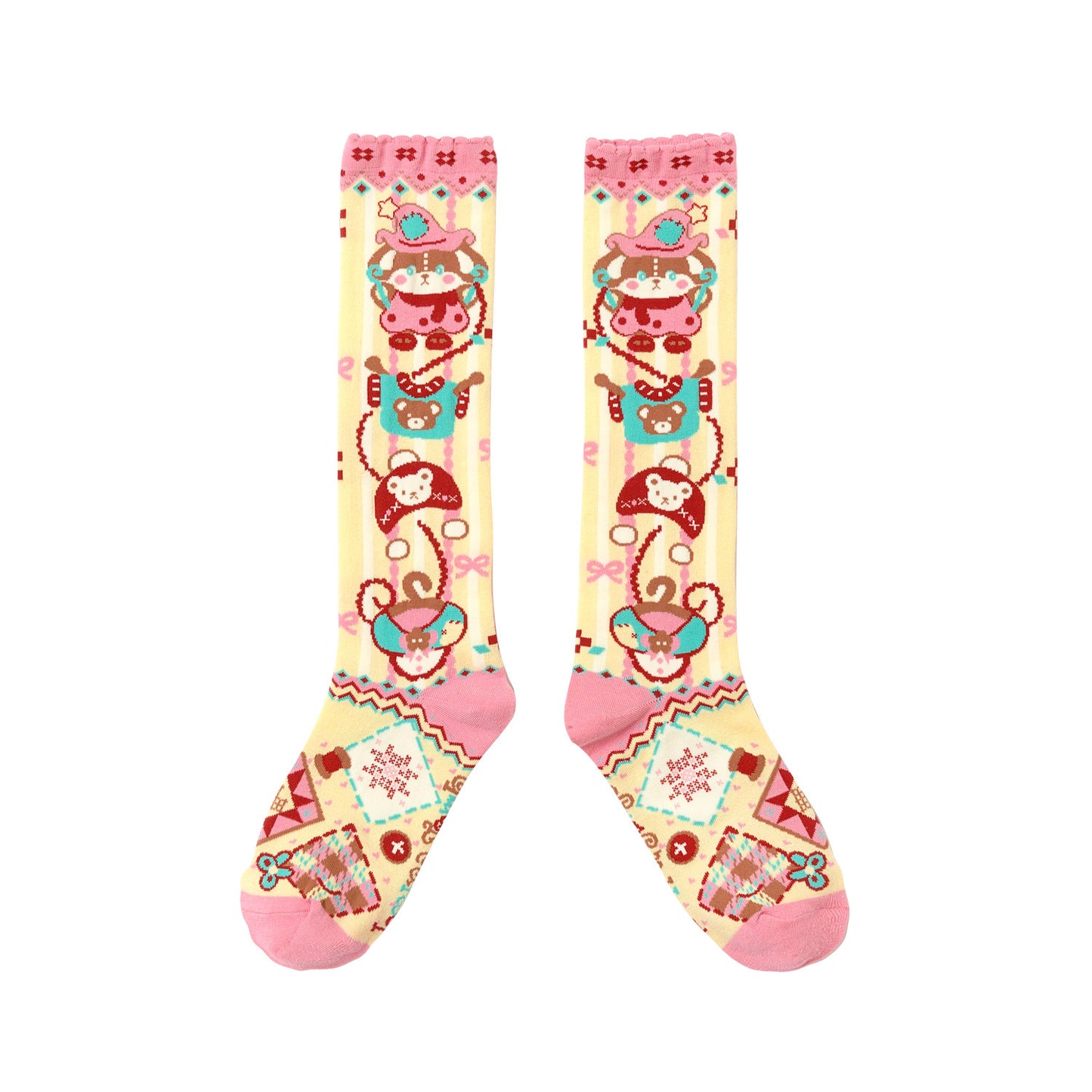 LutraJump - Decora Bunny Stripe Knee Socks sock Lutra Jump
