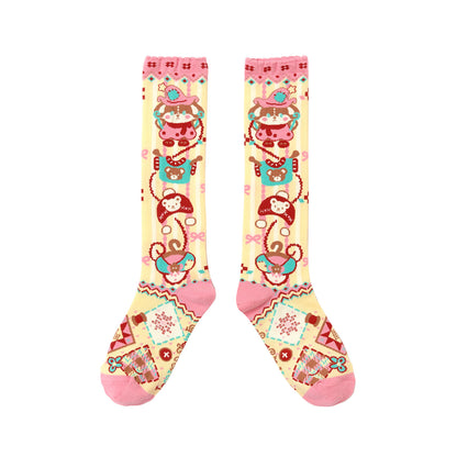LutraJump - Decora Bunny Stripe Knee Socks sock Lutra Jump