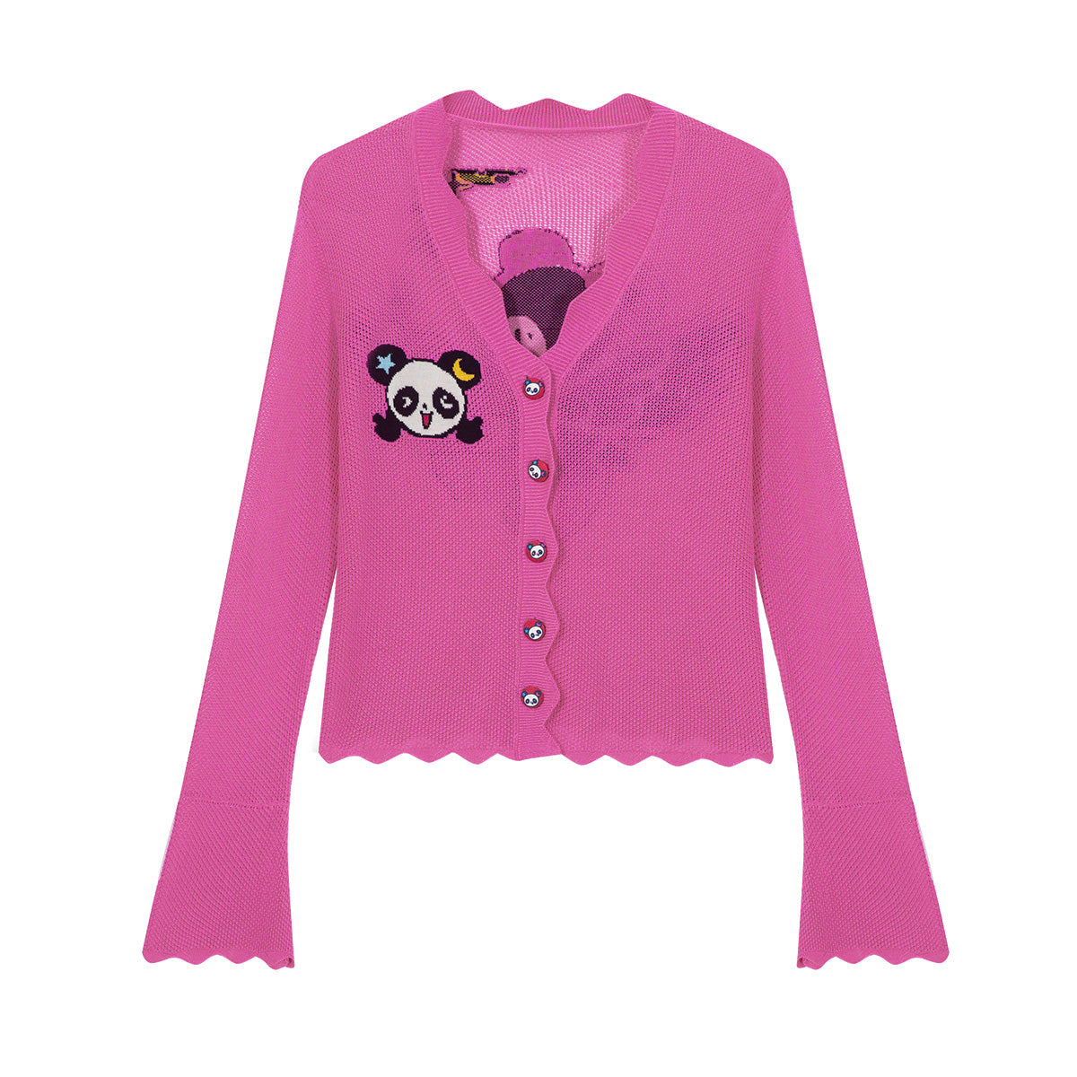 tntntutu Cute Sun Protection Cardigan | Harajuku Panda Knit Cardigan cardigan tntntutu Pink S