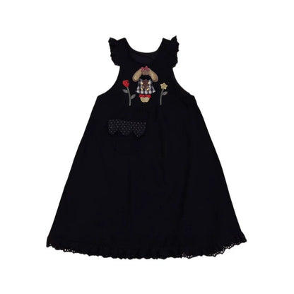 SemenCoicis - Vintage Corduroy Rabbit Embroidered Pinafore Dress dress SemenCoicis