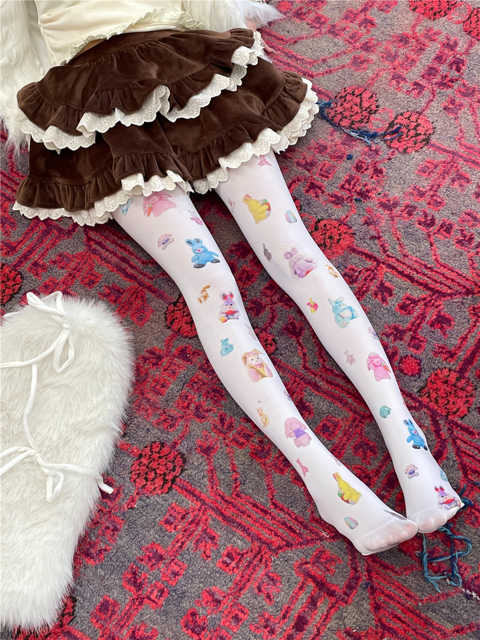 LET ME SEE Original Tights | Y2K Velvet Tights | Lolita Girl Slim Fit Pantyhose tights let me see Normal