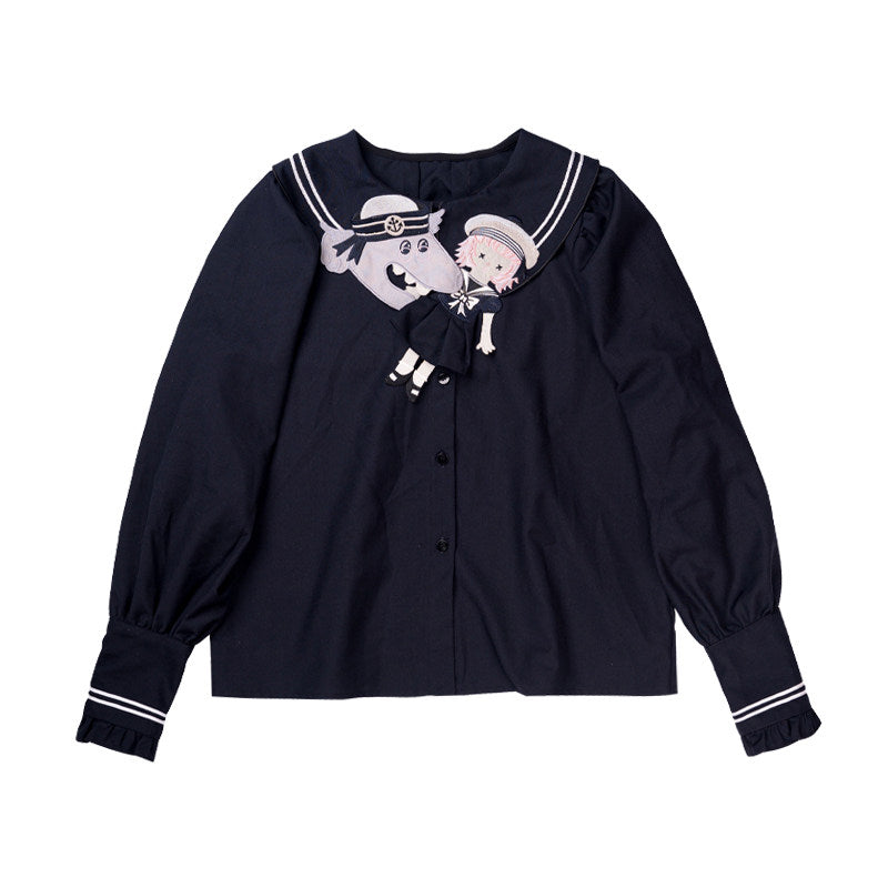 Meugler - Kawaii Navy Wolf Sailor Blouse blouse Meugler S