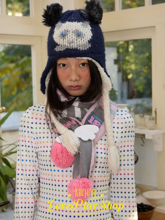 loveplay – Colorful Polka Dot Pom Scarf scarf loveplay