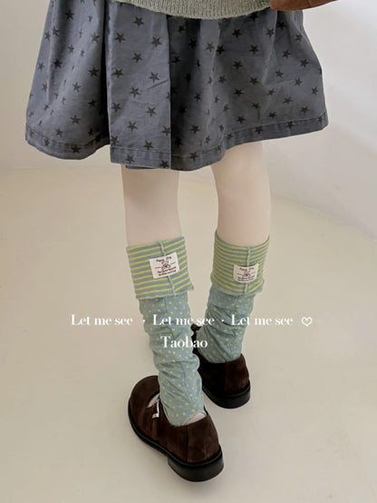 LET ME SEE - Polka Dot & Stripe Slouch Leg Warmers socks let me see Mint Green