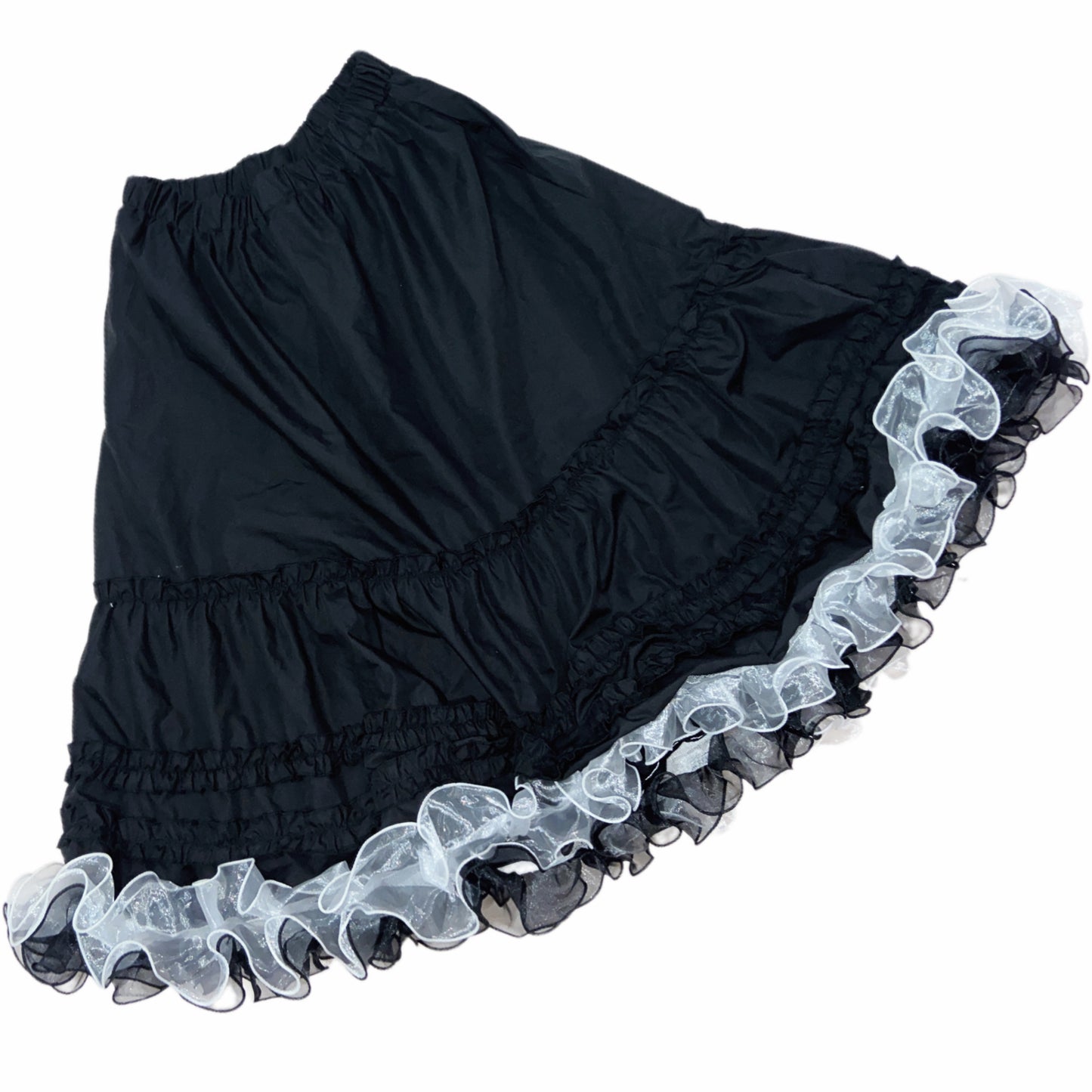 Leerroo - Y2K Sweet Punk Ruffle Skirt Elastic Waist A-Line Long Skirt skirt Leerroo