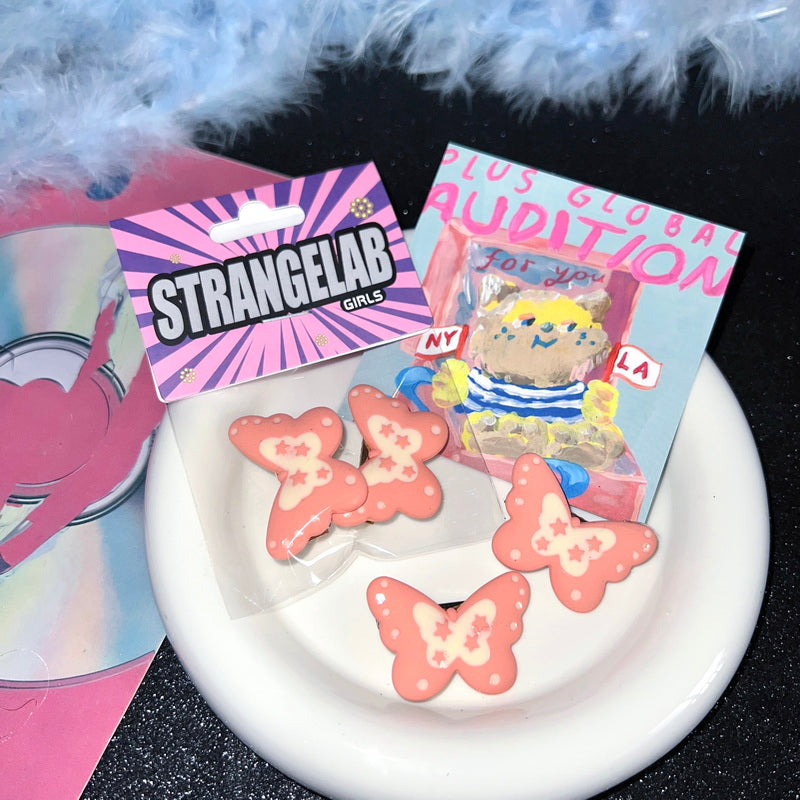 StrangeLab Butterfly Hair Clip | Colorful Dreamy Dopamine Side Clip | Bangs Hair Accessory hair clip strangelab B: Korean pink - 1 pair