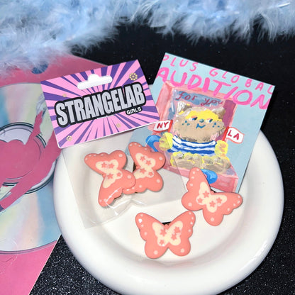 StrangeLab Butterfly Hair Clip | Colorful Dreamy Dopamine Side Clip | Bangs Hair Accessory hair clip strangelab B: Korean pink - 1 pair