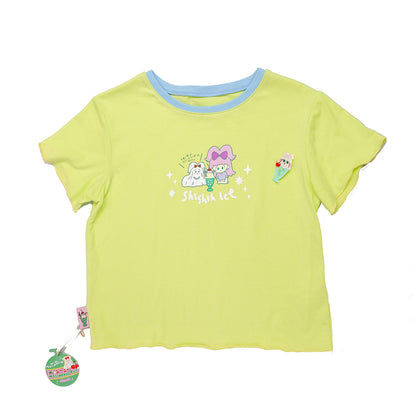 shishihshop Ice Cream T-Shirt | Soda Colorblock Tee | Harajuku Y2K Cotton T-Shirt shirt shishihshop Fruit Green
