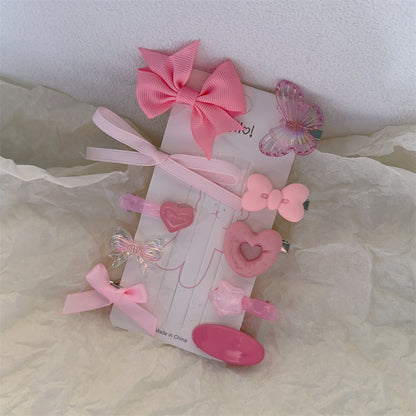 Butterfly Cute Kawaii Hair Clips Set hair clip candy Pink