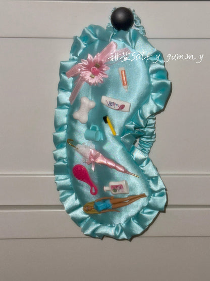 Salty Gummy - Y2K Barbie Satin Sleep Mask mask Salty Gummy Lake Blue